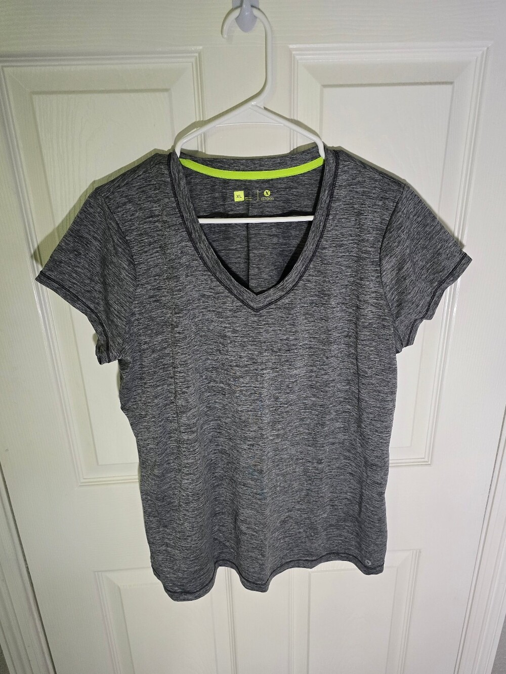 Xersion Womens Active Grey Short Sleeve Dri-fit Top XL